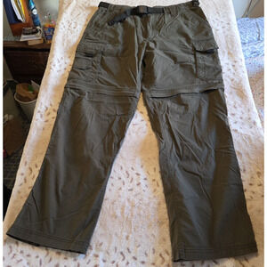 BC Clothing Cargo Pants Mens Sz Mx30 Convertible Army Green Hiking Outdoors 1064